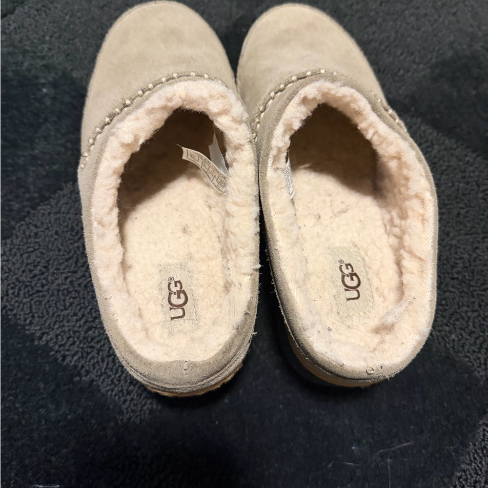 UGG Tan Shearling Lined Clogs